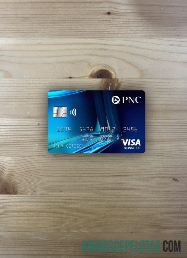 Cartão de assinatura Visa do banco PNC dos EUA Photolook Front exemplo real